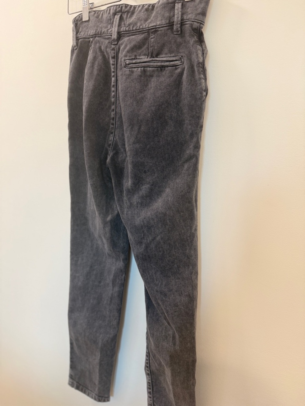 Sezane Austin Paperbag Waist Jeans Gray High Rise Pleated - Size 32 EU/US 0 - Picture 3 of 10